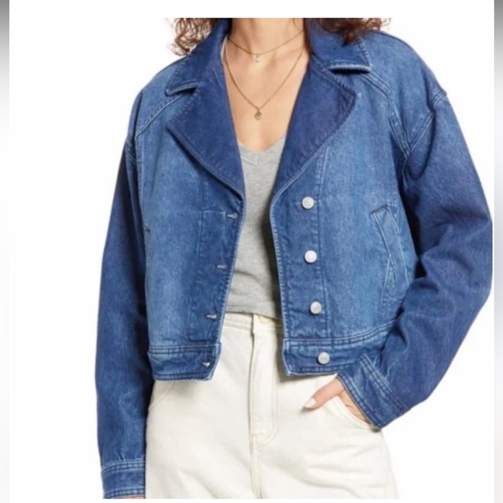 NWT Free People Now or Never Denim Blue Jean Jacket